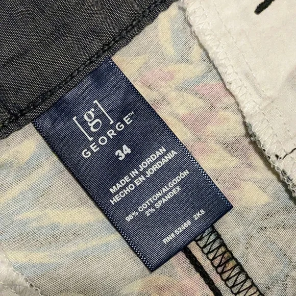 George Men's Shorts Hawaiian Tropical  Floral Print Multicolored sz 34 Inseam 8" - Picture 6 of 12